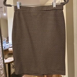 Ann Taylor Petite Black and White Pencil Skirt with Slit